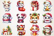 Kawaii Christmas Animals – PNG, an Illustration by RobertsArt (Thumbnail 6 of 7)