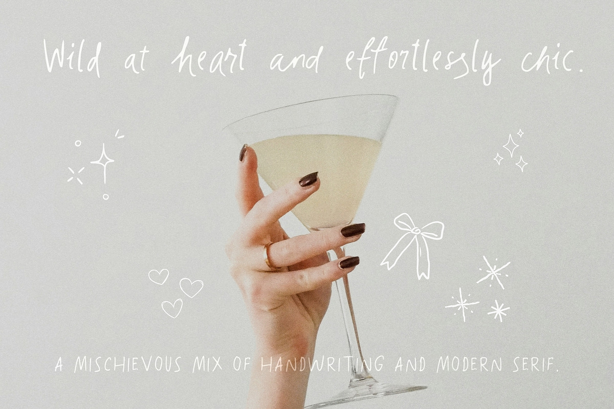 Sunday Champagne. Whimsical Font Duo, a Script Font by PaperJamLab (Photo 5 of 13)