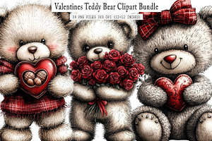 Valentines Teddy Bear Clipart, an Illustration by SinaCreation