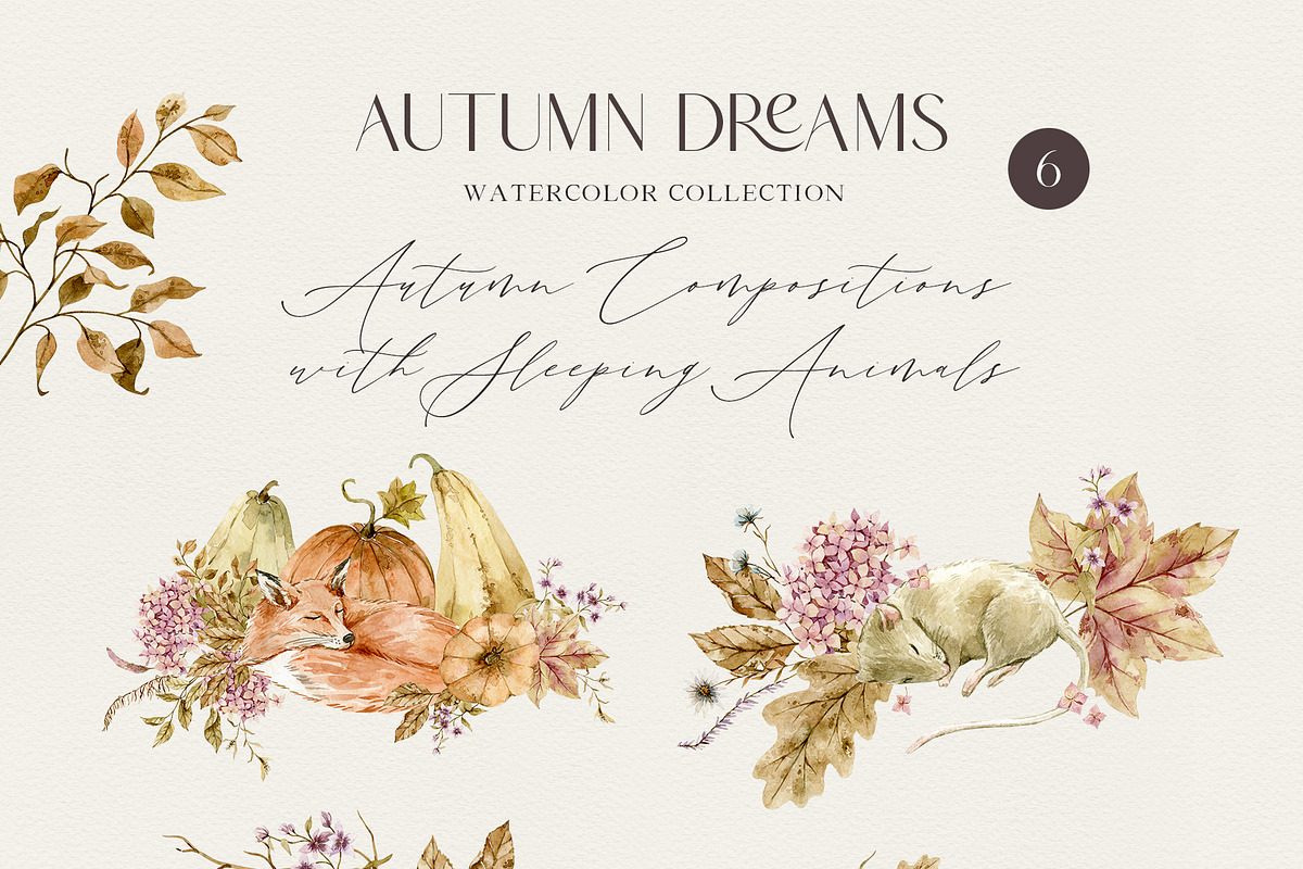 AUTUMN DREAMS watercolor collection, a Seasonal Illustration by long summer (Photo 5 of 18)