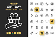 Gift Day Icons, an Icon by Spacepixel Creative (Thumbnail 1 of 3)
