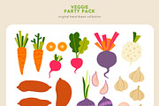 Veggie Party Pack, a Food Illustration by Volha Studio (Thumbnail 2 of 10)