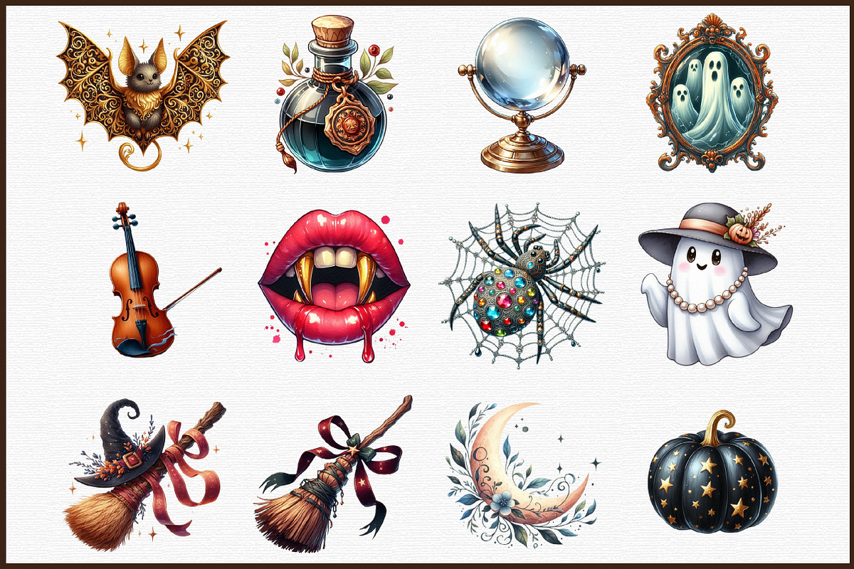 Elegant Halloween Clipart, an Illustration by Sublimation Artist (Photo 3 of 6)