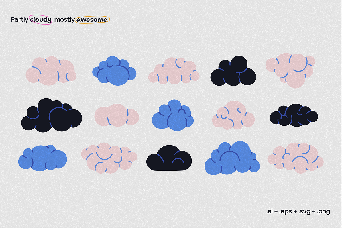 Clouds and weather vector set, an Object Illustration by My.Ordinarty (Photo 8 of 9)