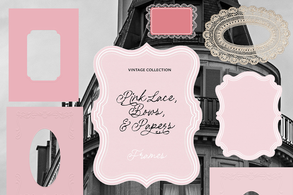 Vintage Pink Lace, Bows & Papers, an Object Graphic by Lana Elanor (Photo 9 of 15)