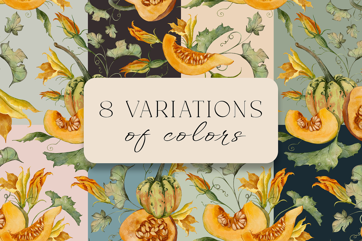 AUTUMN PUMPKIN floral pattern, a Pattern Graphic by Yuliia Lashevska (Photo 12 of 12)