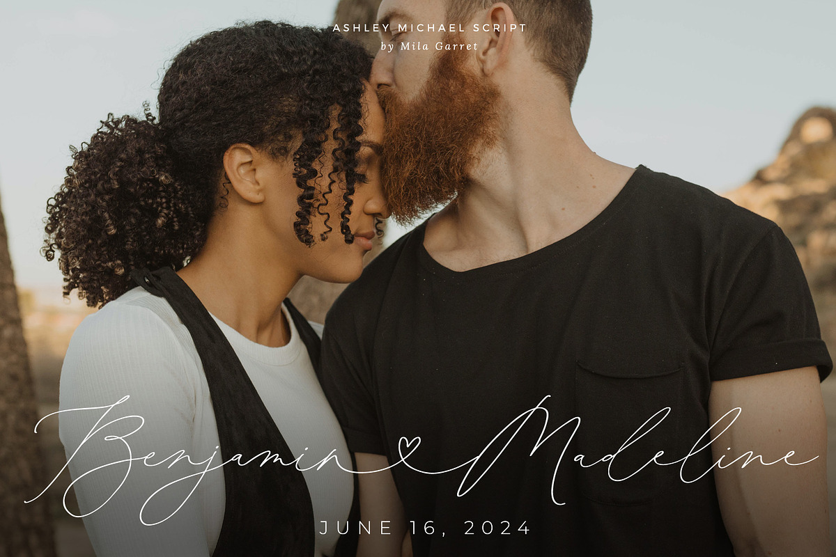 Ashley Michael Heart Wedding Script, a Script Font by Mila Garret (Photo 5 of 20)