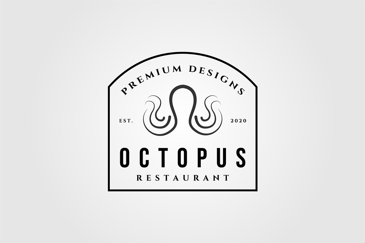 vintage octopus premium logo vector, a Branding & Logo Template by lawoel