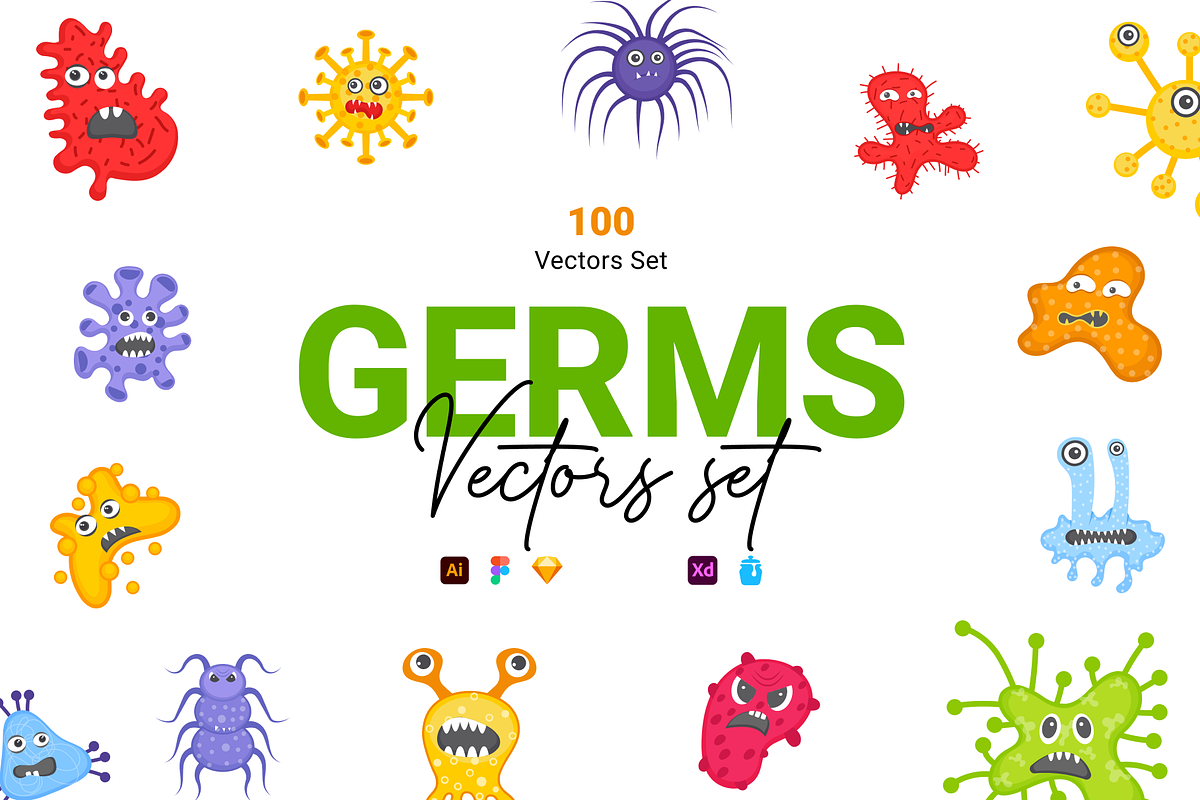 Germs Vector Set, a Duotone Icon by Brickclay (Photo 1 of 7)