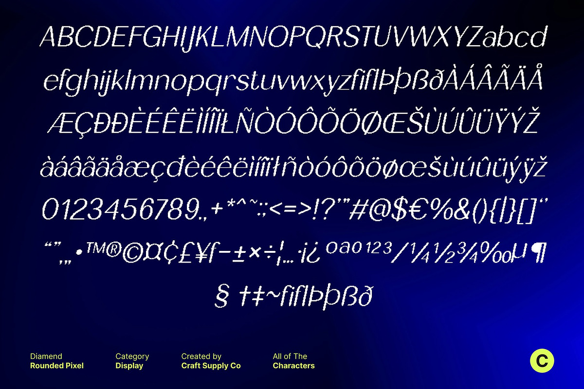Diamend Rounded Pixel, a Sans Serif Font by Craft Supply Co. (Photo 8 of 8)