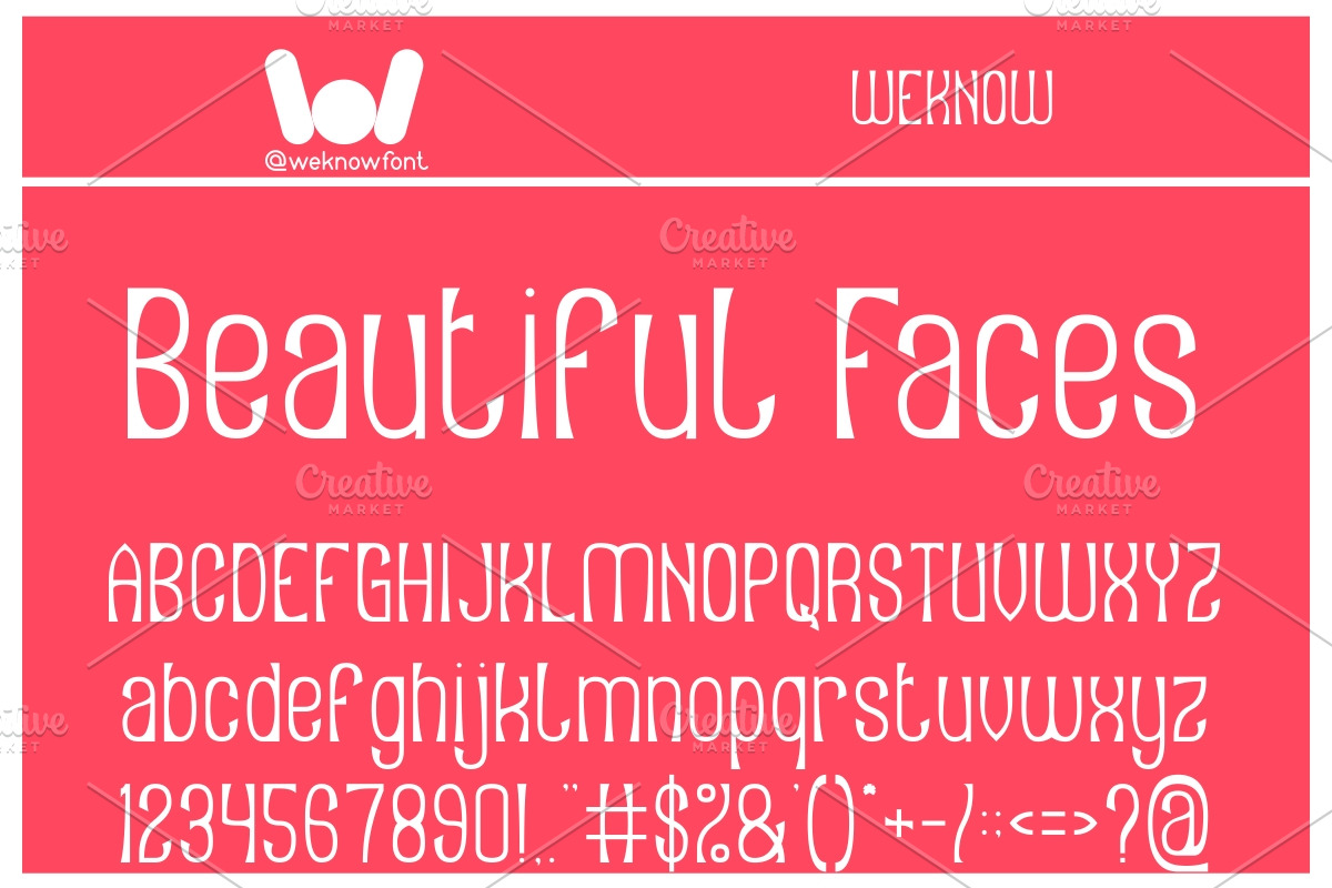 Beautiful Faces font, a Font by weknow (Photo 1 of 5)