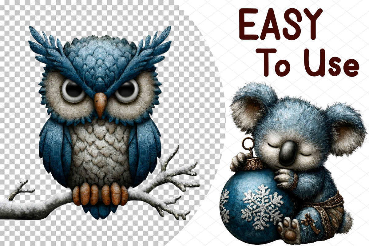 Whimsical Christmas Icy Blue Animals, an Illustration by cherrydesign (Photo 4 of 4)