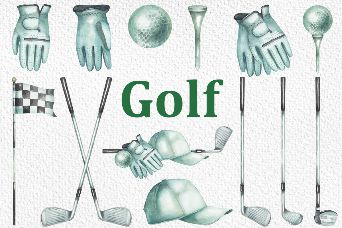 Golf watercolor clipart, a Sport Illustration by FITALARTSNEDIGI (Photo 2 of 6)