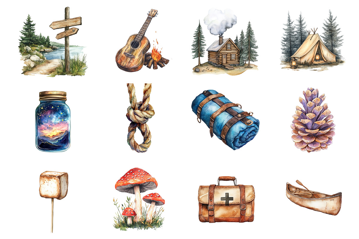Camp Adventure Clipart, an Illustration by Design Market (Photo 3 of 3)