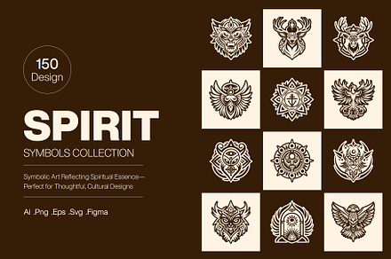 Spirit Symbol Art Set, a Solid Icon by Creative Stall