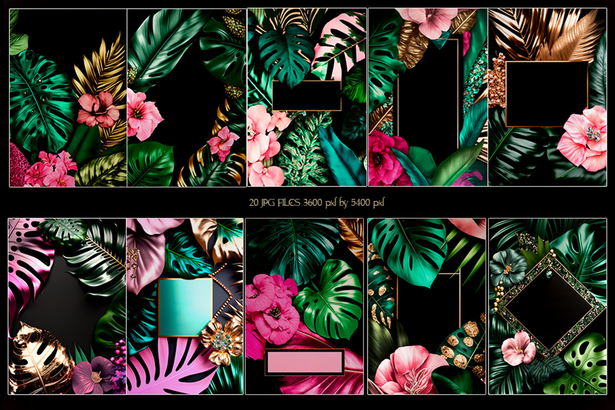 Tropical greenery and floral graphic, a Background Graphic by MONO KEY STUDIO (Photo 5 of 6)