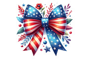Watercolor Patriotic Bow 4th July US, a Graphic by Designking (Thumbnail 2 of 3)