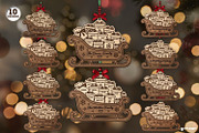 Santa Sleigh Ornaments SVG Bundle, a Decorative Illustration by svgocean (Thumbnail 1 of 21)