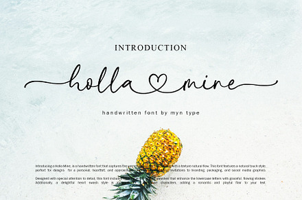 Holla Mine - Heart Swash Script Font, a Handwritten Font by Myn Type