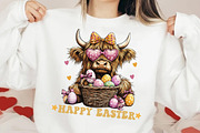 Easter Day Highland Cow PNG, an Illustration by DreamCafeArt (Thumbnail 2 of 8)