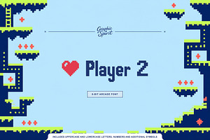 Player 2 Retro Arcade Pixel Font