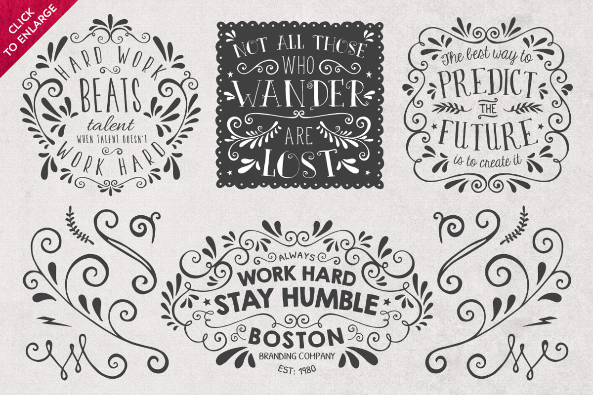 DIY Decorative Typography Pack, a Decorative Illustration by Callie Rian & Co. (Photo 4 of 5)
