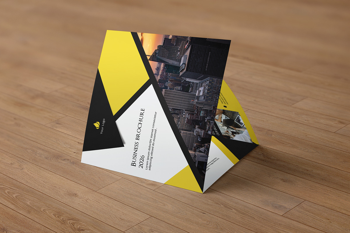 Corporate Square Trifold Brochure, a Brochure Template by retrographix (Photo 3 of 7)