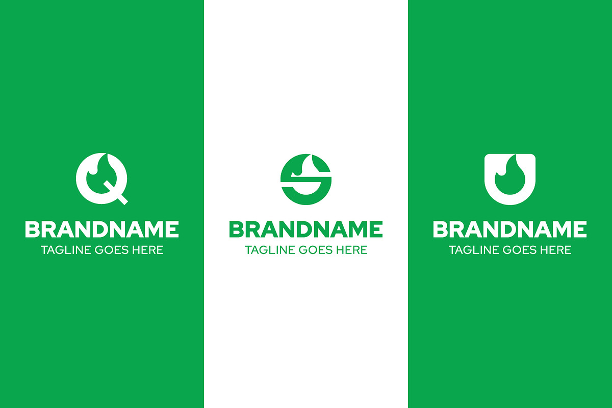 Letter Q S U Fire Simple Logo Set, a Branding & Logo Template by Pray Art Design Studio (Photo 2 of 2)