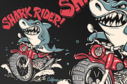 Shark Rider T-Shirt design, a Graphic by Urbanshop (Thumbnail 3 of 4)