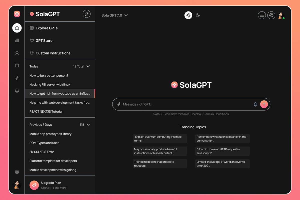 SolaGPT - Chat AI Assistant, a Templates & Theme by Hammad Arif