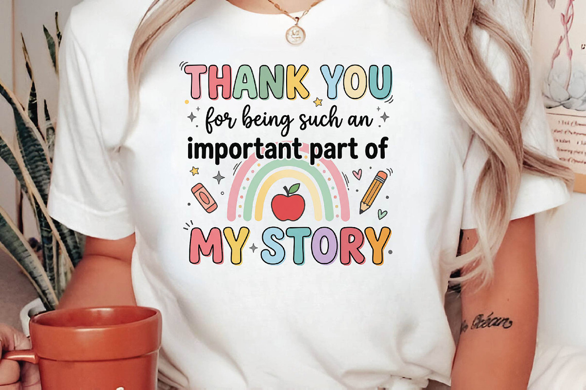 Thank You Teacher Sublimation PNG, a Seasonal Illustration by DreamPrint404 (Photo 5 of 6)
