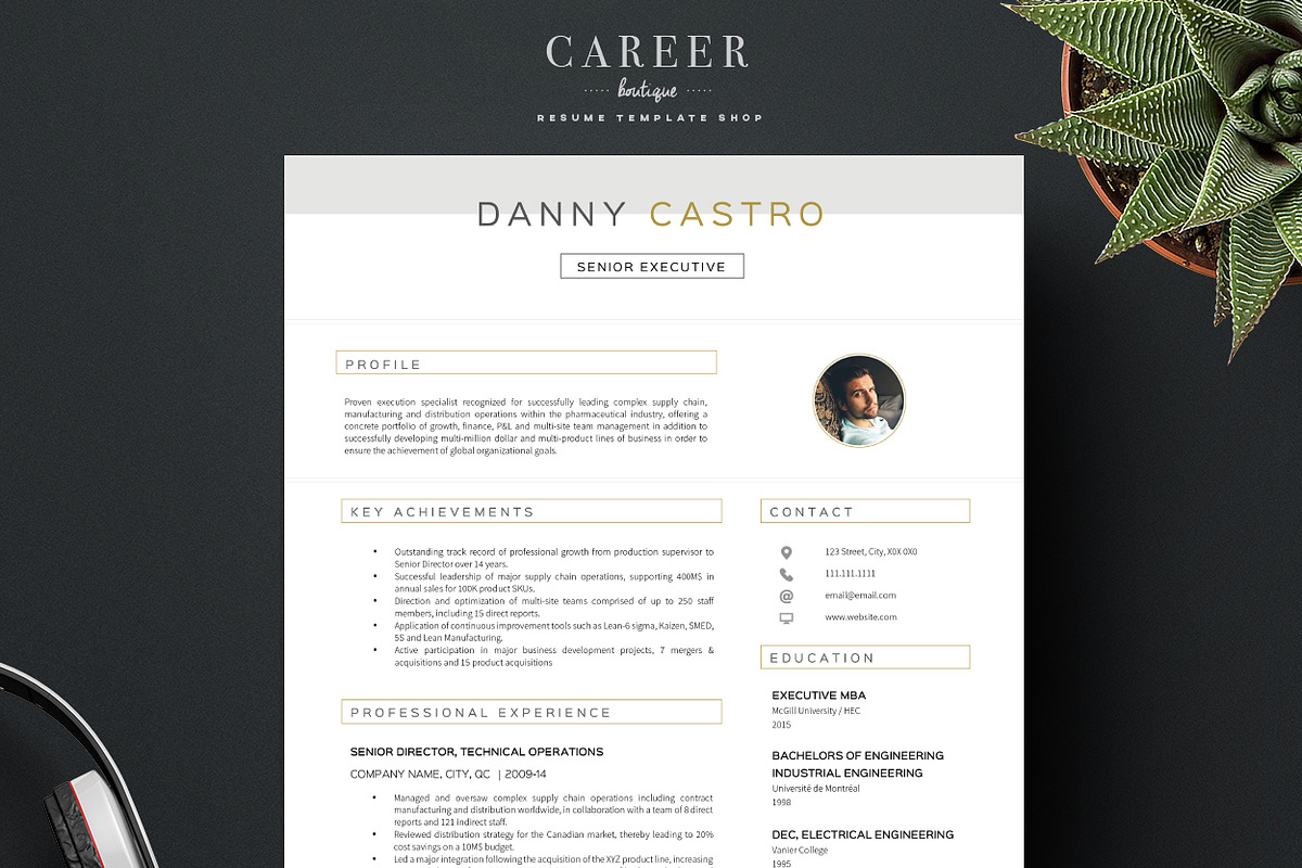 Modern Resume & Coverletter Template, a Resume Template by careerboutique (Photo 4 of 6)