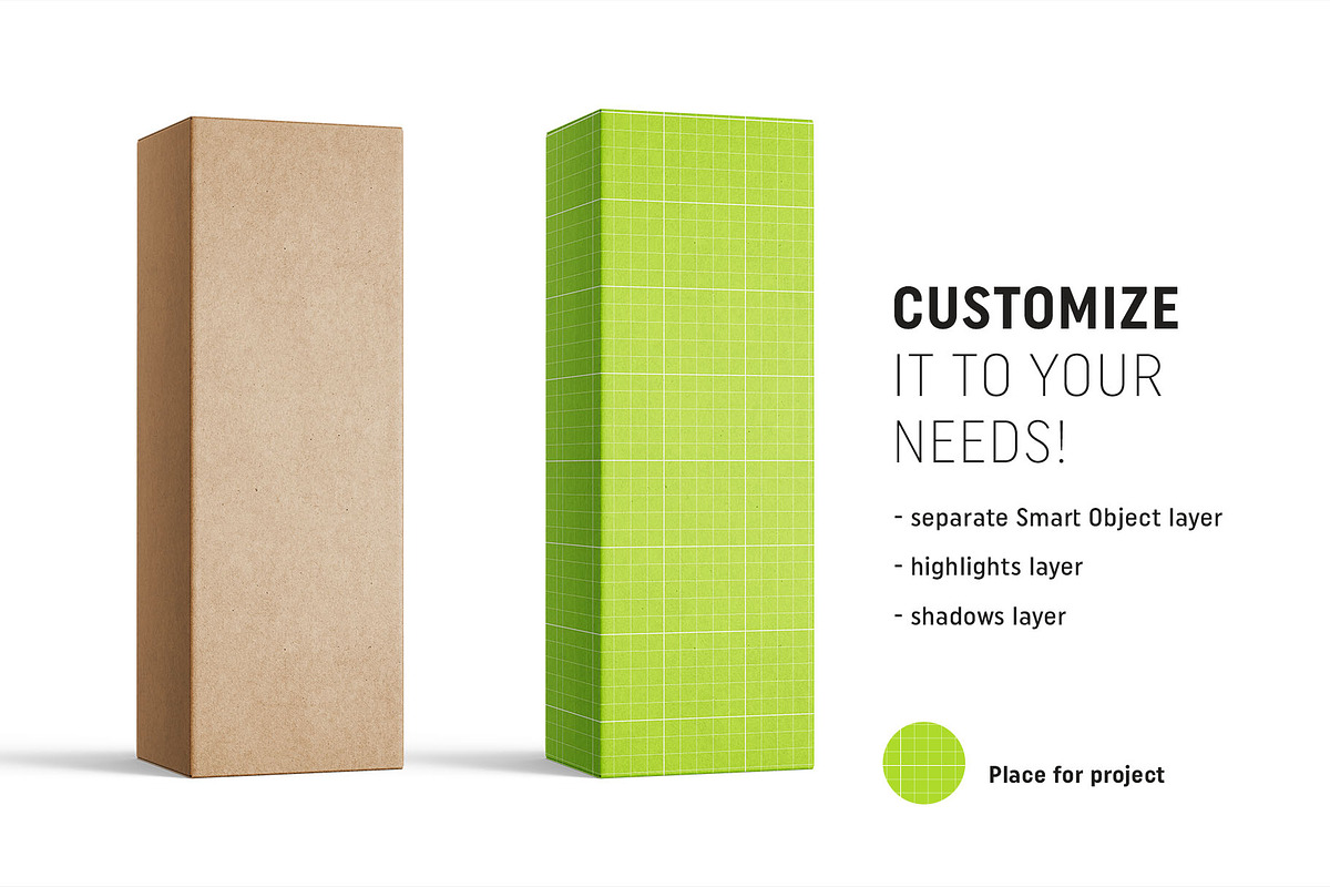 Box mockup 55x160x40, a Packaging Mockup by Smarty Mockups (Photo 2 of 5)