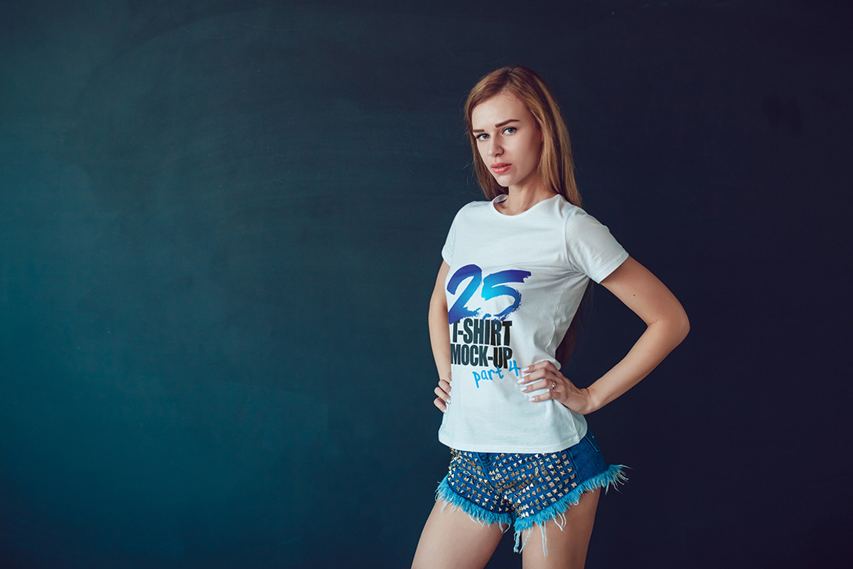 25 T-Shirts Mock-Up (Part 4), a Shirt Mockup by Freeman Studio (Photo 23 of 32)