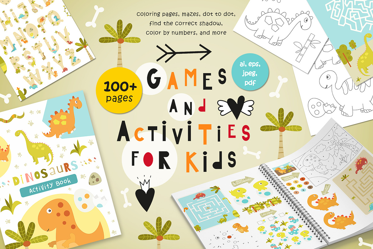 Dinosaurs Games Activities for Kids, an Animal Illustration by Nursery Art (Photo 1 of 11)