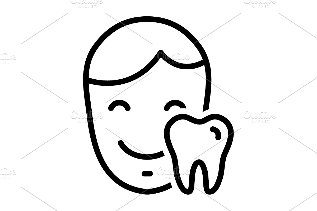 Dental teeth black icon, an Outline Icon by Creative priyanka