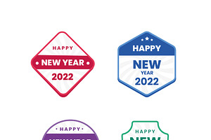 Happy New Year Badge And Logo