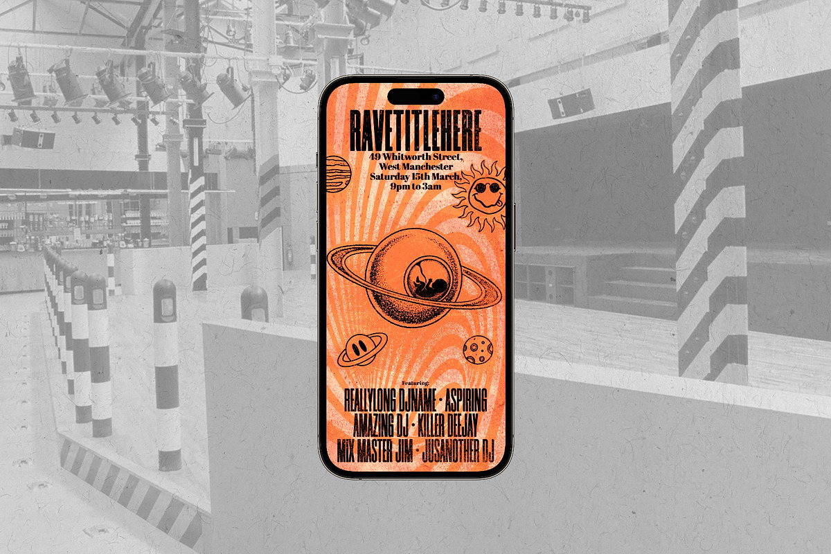 The Hacienda Acid House Flyer, a Flyer Template by SamCarter (Photo 3 of 6)