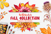 Fall collection. Watercolor., a Decorative Illustration by AlexGreenArt (Thumbnail 1 of 11)