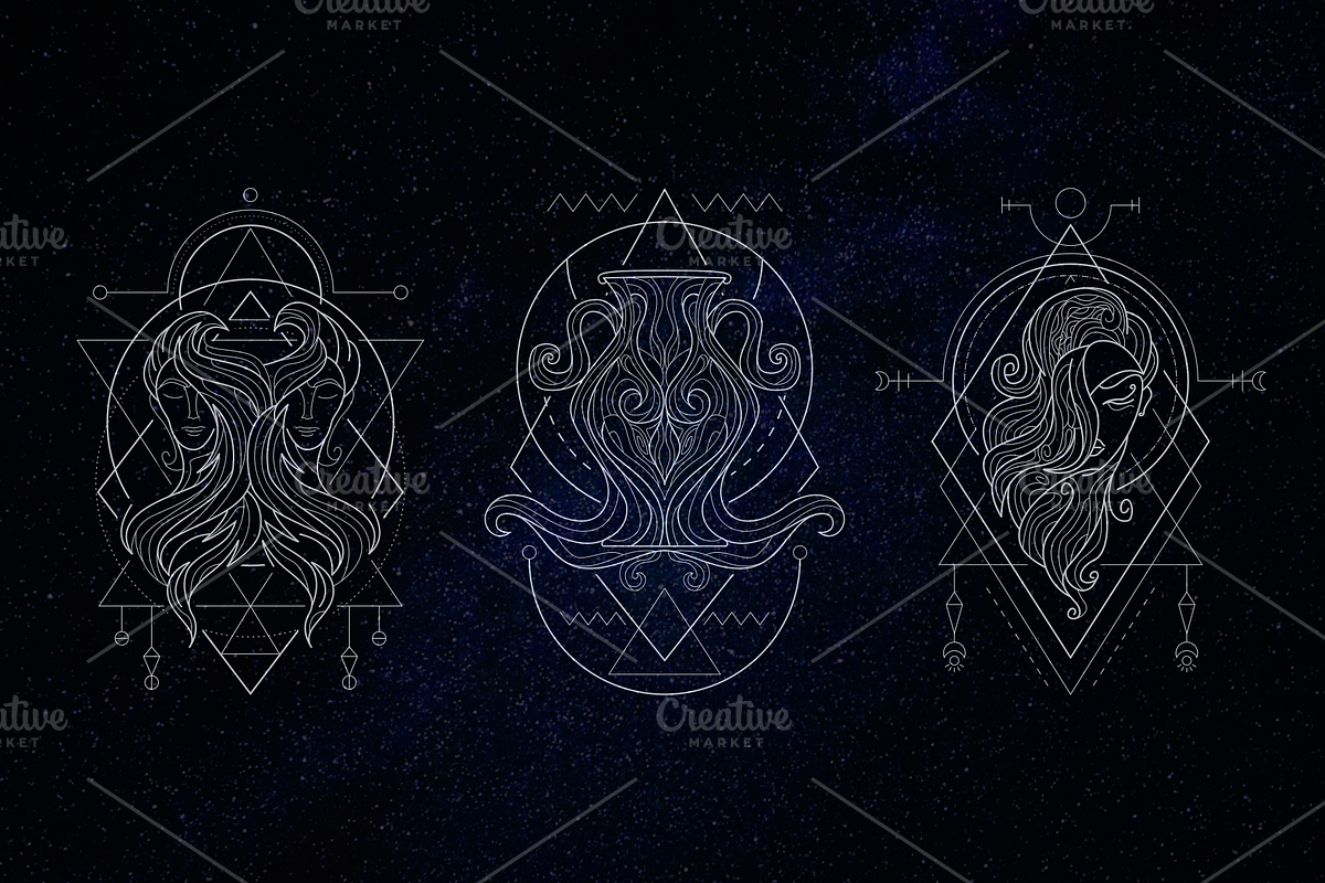 Zodiac Sacred Geometry Style, an Illustration by azhartz (Photo 2 of 5)