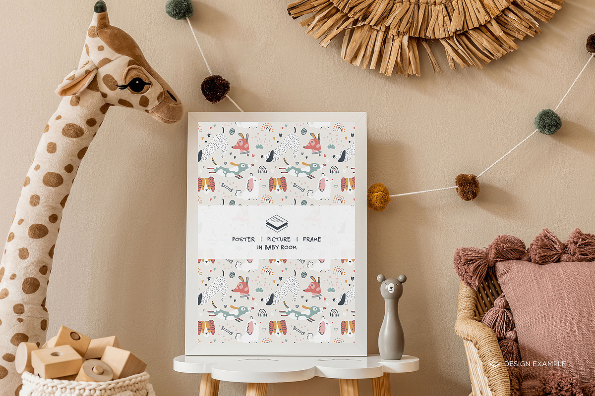 Portrait Frame in Baby Room Mock-up, a Print Template by Branda Keeps (Photo 25 of 30)