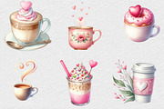 Valentine Coffee Clipart Bundle, an Illustration by DreamCafeArt (Thumbnail 5 of 7)