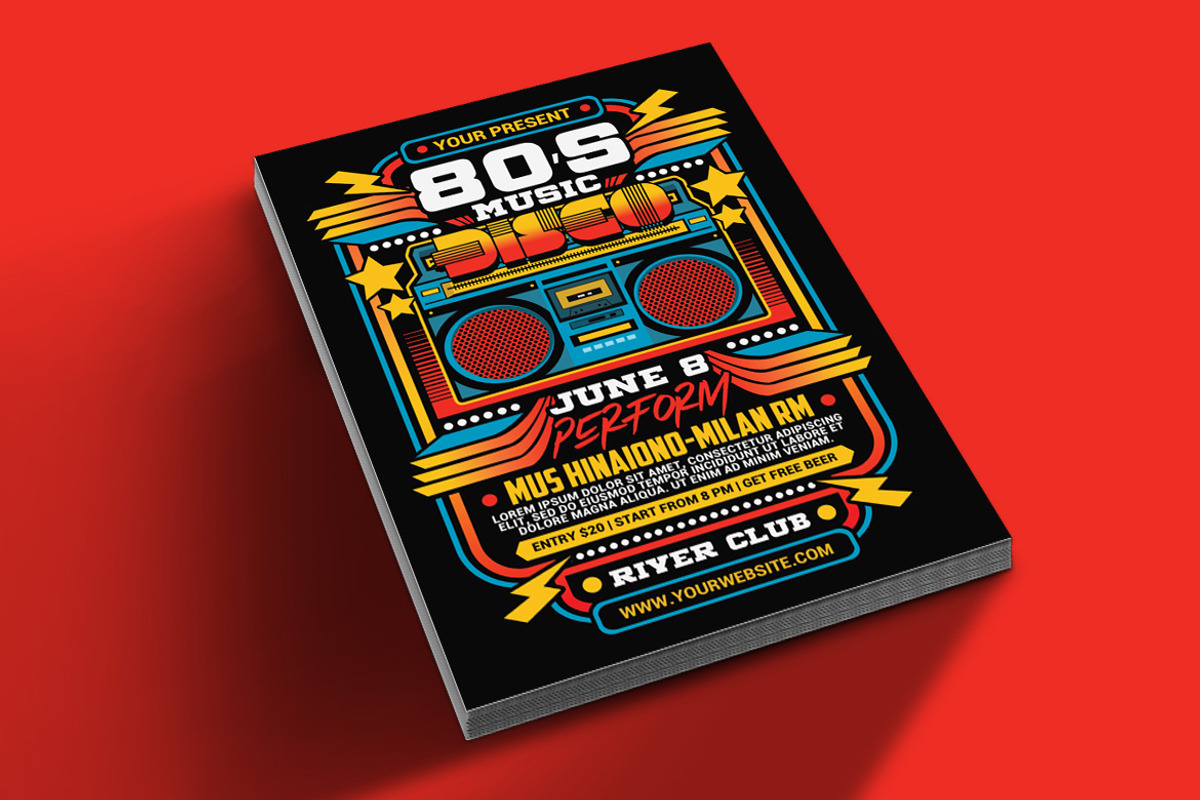 80's Retro Disco Party, a Flyer Template by Muhamad Iqbal hidayat (Photo 2 of 4)