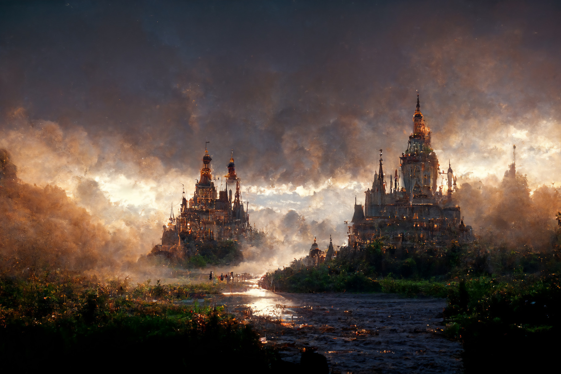 Medieval castles landscape, a Background Photo by Grafvision photography