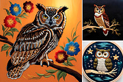 Embroidered owl bird animal, a Background Graphic by IrySha (Thumbnail 1 of 7)