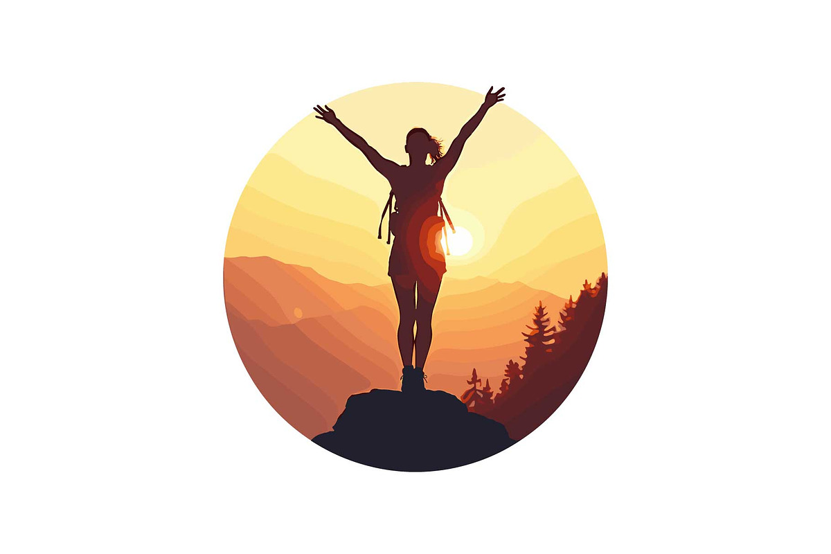 Sunset Mountain Victory Silhouette, an Object Graphic by yasushie (Photo 13 of 16)