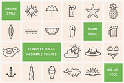 Summer and Beach Outline Icons, an Outline Icon by Sargatal (Thumbnail 2 of 4)