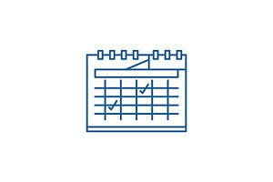 Calendar Planning Line Icon Concept