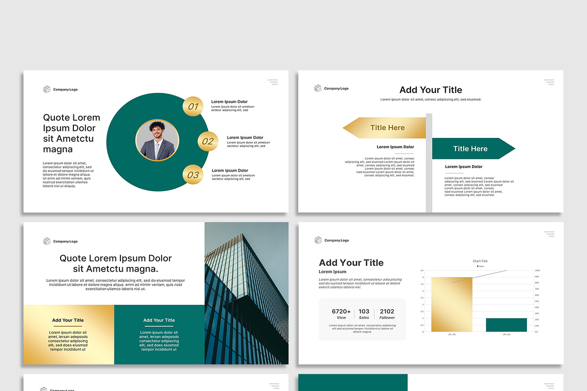 Green & Gold Business PowerPoint, a Presentation Template by SKY CREATION (Photo 4 of 6)