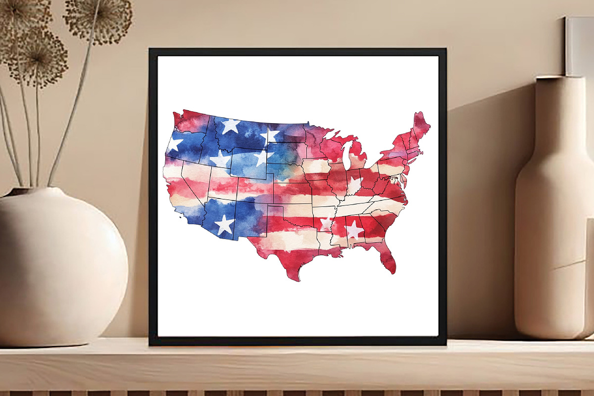 USA Map Puzzle 4th of July Clipart, an Illustration by DreamCafeArt (Photo 6 of 7)